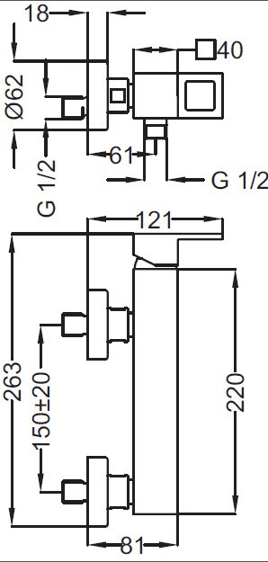 Смеситель для душа Cezares (MOLVENO-DM-01-Cr) хром Смеситель для душа Cezares (MOLVENO-DM-01-Cr) хром