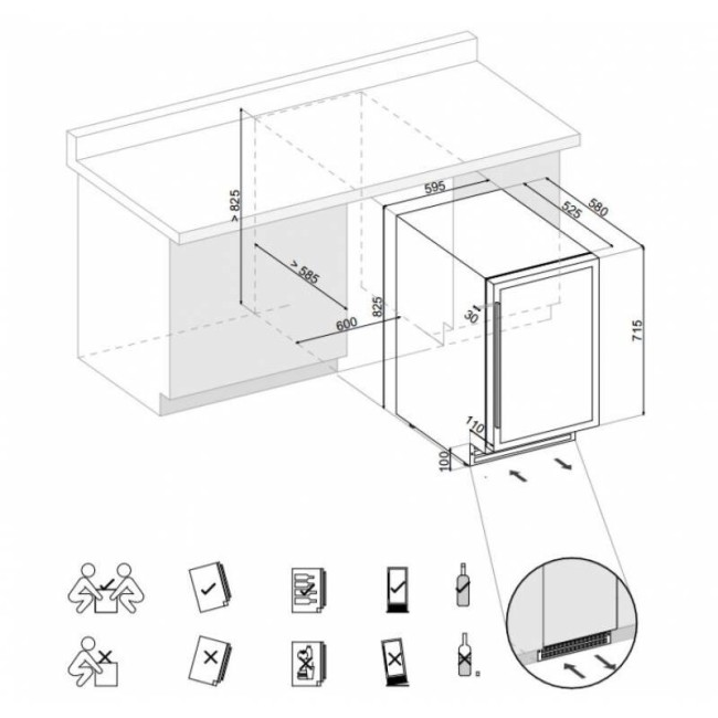 Встраиваемый винный шкаф Dunavox DX-53.130DWK/DP