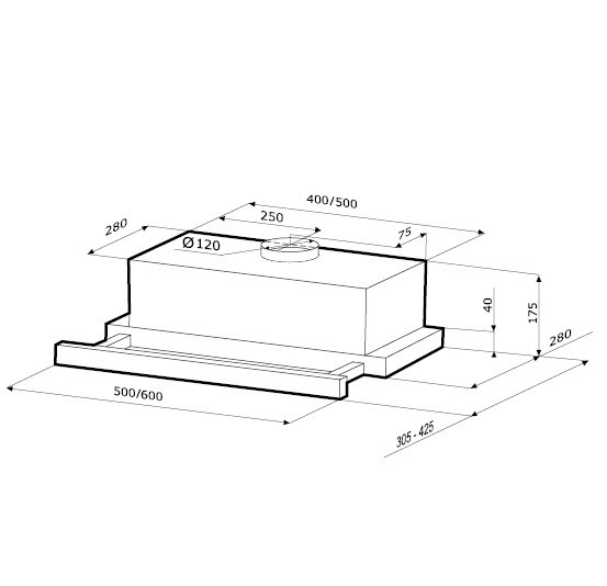 Встраиваемая вытяжка Kronasteel Kamilla Wood 1M 600 inox