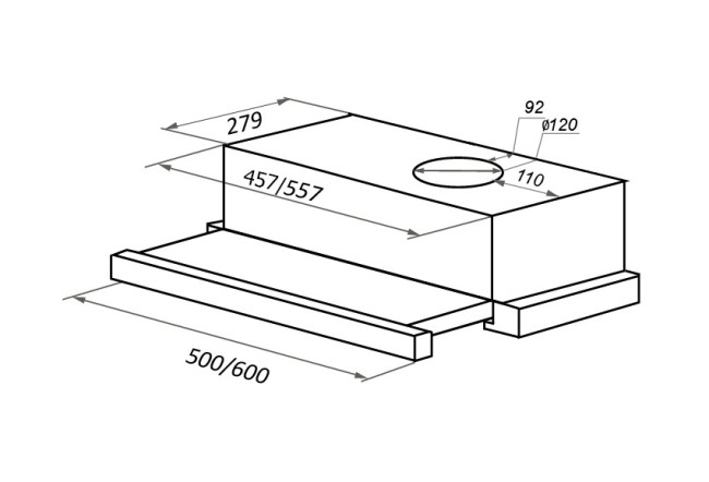 Встраиваемая вытяжка Maunfeld VS Light 50 нержавейка