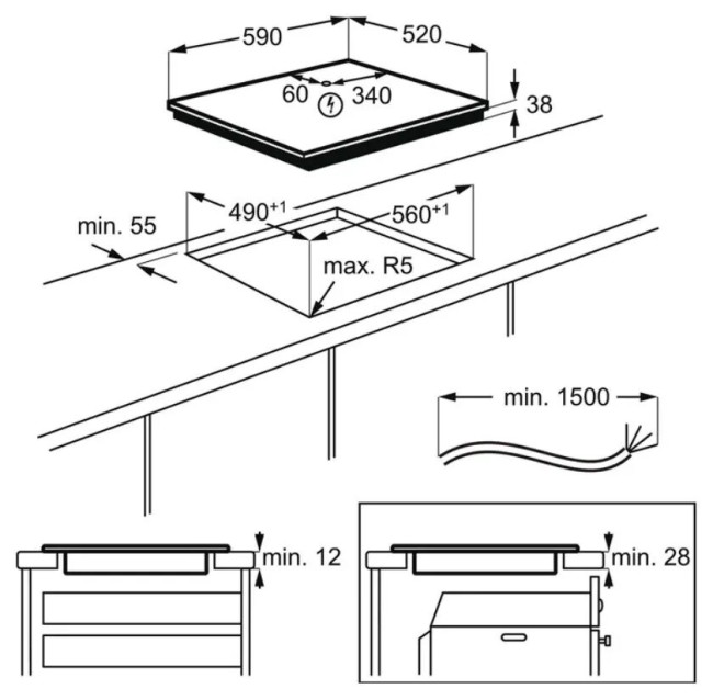 Встраиваемая электрическая варочная панель Zanussi CKZ6432KM