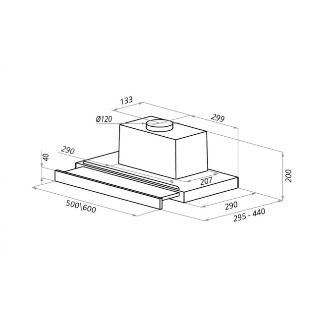 Встраиваемая вытяжка Ciarko Turbo 50 GBK