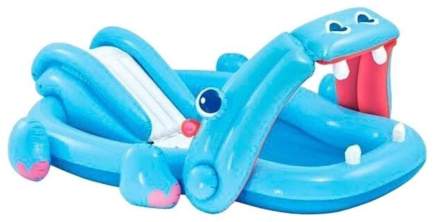 Игровой центр с горкой и распылителем Intex Бегемот 57150