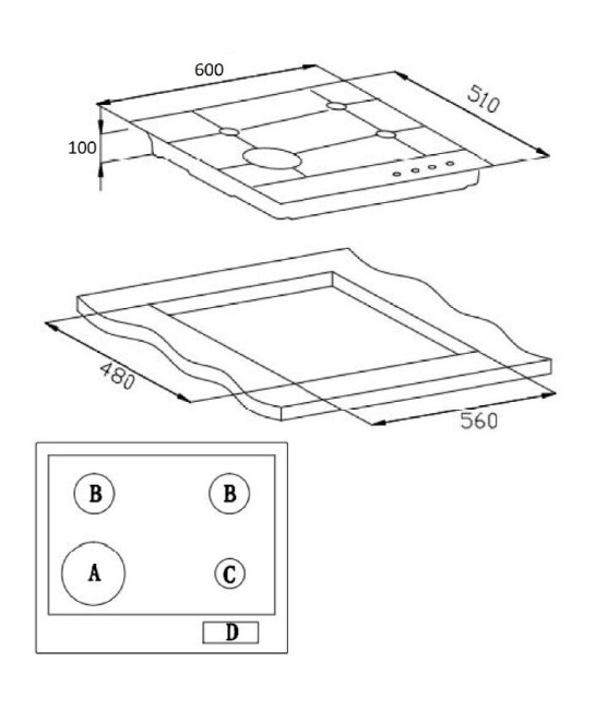 Встраиваемая газовая варочная панель Weissgauff HGG 640 XR