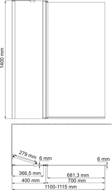 Душевая шторка WasserKraft Berkel 48 P 02110 Fixed Душевая шторка WasserKraft Berkel 48 P 02110 Fixed