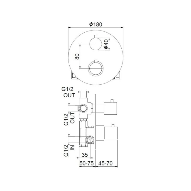 Встраиваемый термостат Webert Sax Evolution SE970903015 Встраиваемый термостат Webert Sax Evolution SE970903015