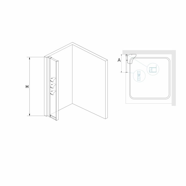 Боковая панель RGW Z-42 30*195 Хром/Прозрачное/8 мм (03064230-11)