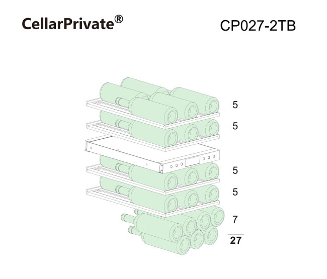 Встраиваемый винный шкаф Cellar Private CP027-2TB