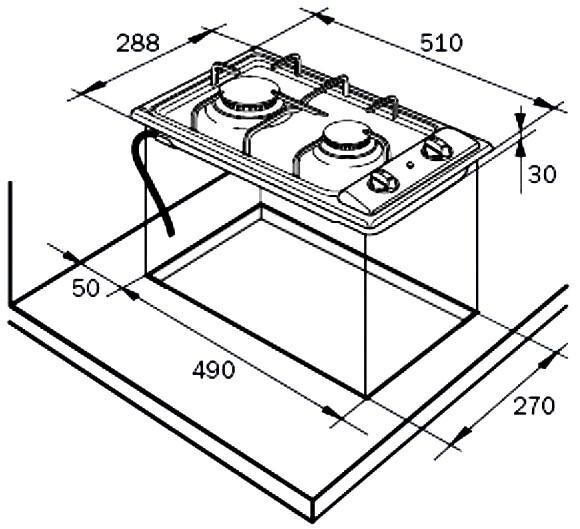 Встраиваемая газовая варочная панель Delonghi I 23/1 ASV C