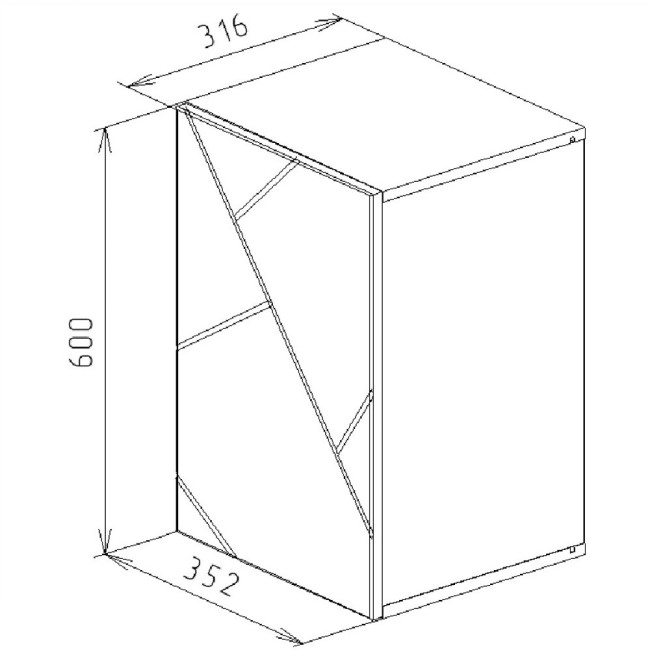 Шкаф навесной Бриклаер КРИСТАЛЛ 60 Белый