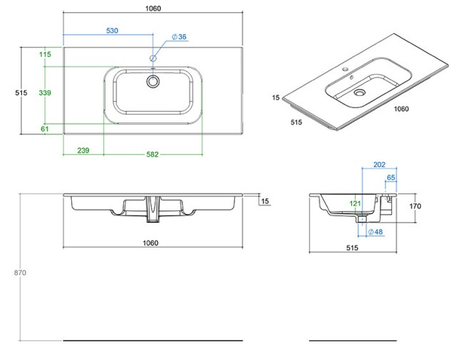 Раковина Berloni Bagno LAVQAVINCXR57176