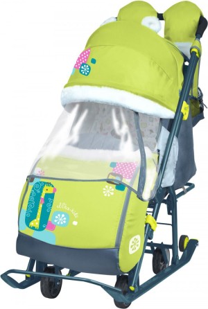 Санки-коляска Ника Детям 7-2 жираф лимонный