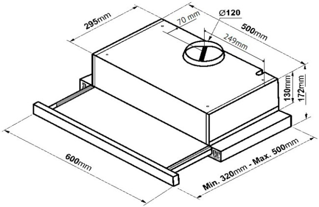 Встраиваемая вытяжка Korting KHP 6617 GN