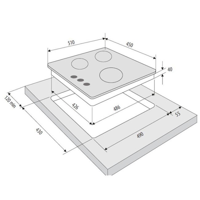 Встраиваемая газовая варочная панель Fornelli PGA 45 Tordo IX Встраиваемая газовая варочная панель Fornelli PGA 45 Tordo IX
