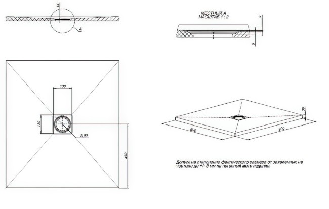 Душевой поддон ALLEN BRAU 8.31001-21 Душевой поддон ALLEN BRAU 8.31001-21