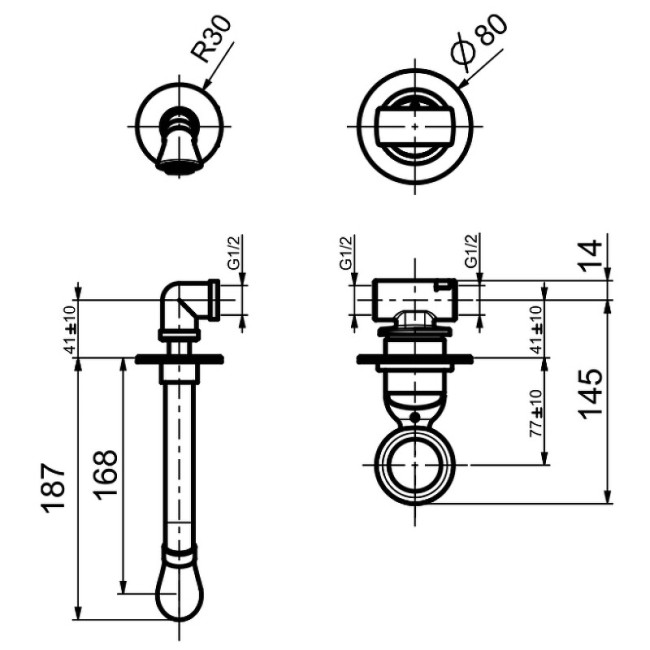 Встраиваемый смеситель для раковины Webert Opera OA830606015