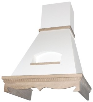 Каминная вытяжка Elikor Бельведер Флореале 90П-650-П3Д бежевый/дуб неокрашенный