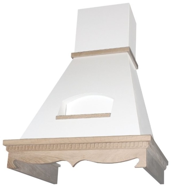 Каминная вытяжка Elikor Бельведер Флореале 90П-650-П3Д бежевый/дуб неокрашенный