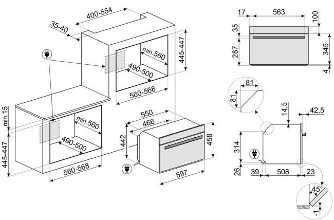 Встраиваемый электрический духовой шкаф Smeg SO4604S4PNR