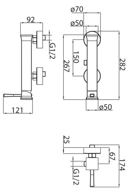 Смеситель для душа BelBagno (MIL-ESDM-CRM) хром Смеситель для душа BelBagno (MIL-ESDM-CRM) хром