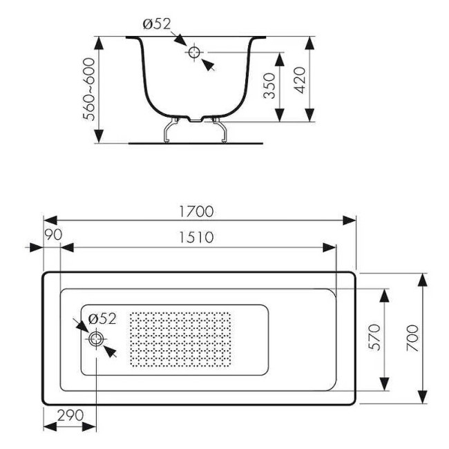 Ванна чугунная Kaiser КВ-1606