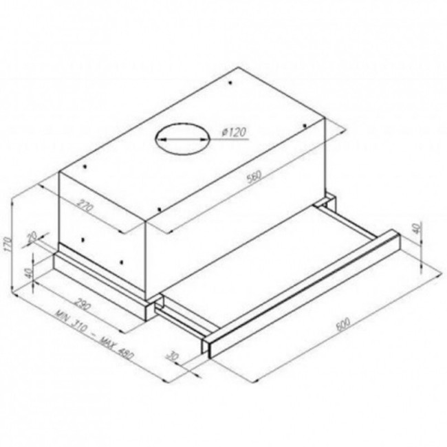 Встраиваемая вытяжка Lex Sida 500 white