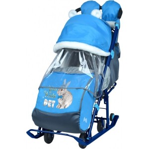 Санки-коляска Ника Детям 7-2 кролик васильковый