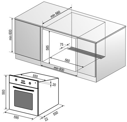 Встраиваемый электрический духовой шкаф Rainford RBO 5661 Mirror