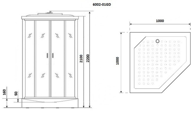 Душевая кабина Niagara NG-6002-01GD