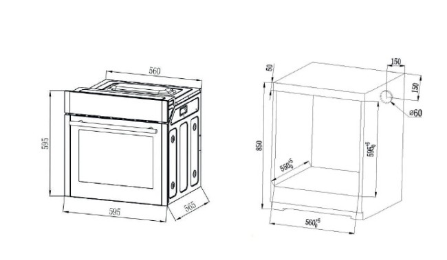 Встраиваемый электрический духовой шкаф Monsher MOE 6192 RC Bronze