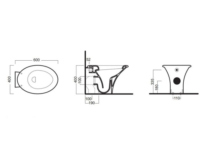 Унитаз приставной Hatria SCULTURE (YXZ301)