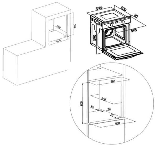 Встраиваемый электрический духовой шкаф Maunfeld AEOF6060S Встраиваемый электрический духовой шкаф Maunfeld AEOF6060S