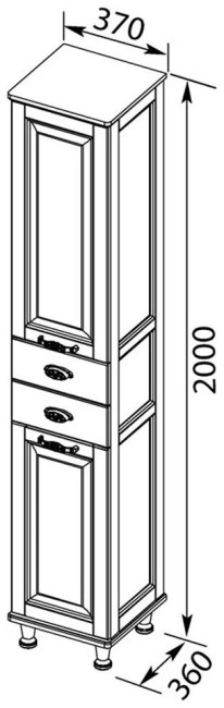 Пенал Aquanet Тесса 35 Жасмин/сандал (фасад стекло) (185815) Пенал Aquanet Тесса 35 Жасмин/сандал (фасад стекло) (185815)