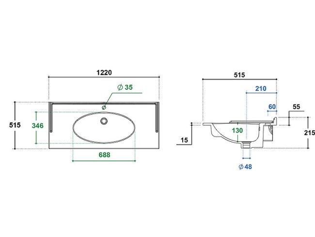Раковина Berloni Bagno LAVQAVINCXR58090
