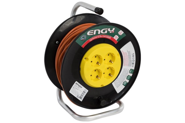 Удлинитель на катушке Engy Гранд 50м/4 розетки ПВС 3х0,75 (186723)
