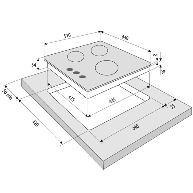 Газовая варочная поверхность Kronasteel Galileo 45 WH Газовая варочная поверхность Kronasteel Galileo 45 WH