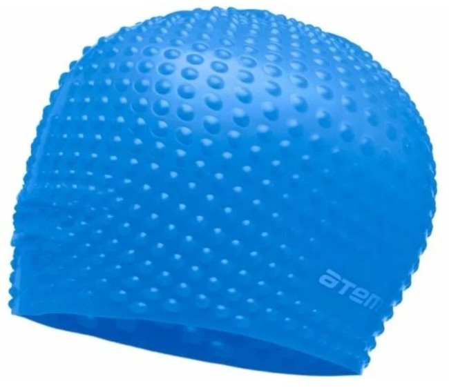 Шапочка для плавания Atemi BS60, силикон (бабл), синий