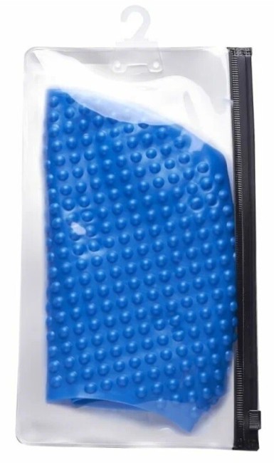 Шапочка для плавания Atemi BS60, силикон (бабл), синий