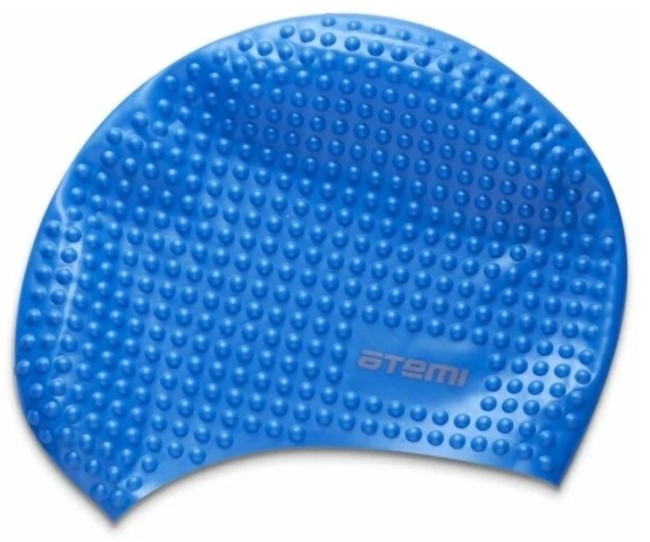 Шапочка для плавания Atemi BS60, силикон (бабл), синий