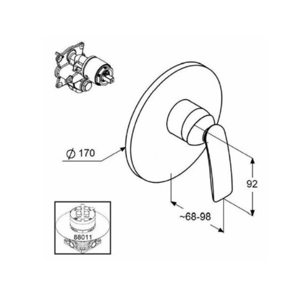 Смеситель для душа Kludi Balance накладная панель (526559175)