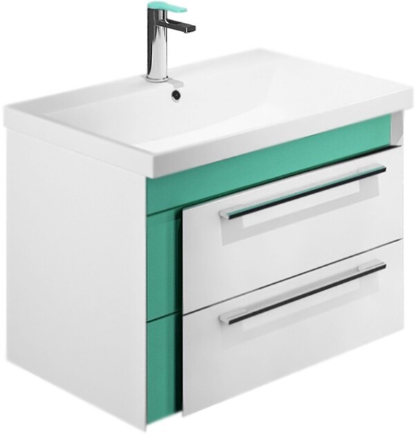 Тумба с раковиной Iddis Color Plus 70 (COL70M0i95K) белый/мятный