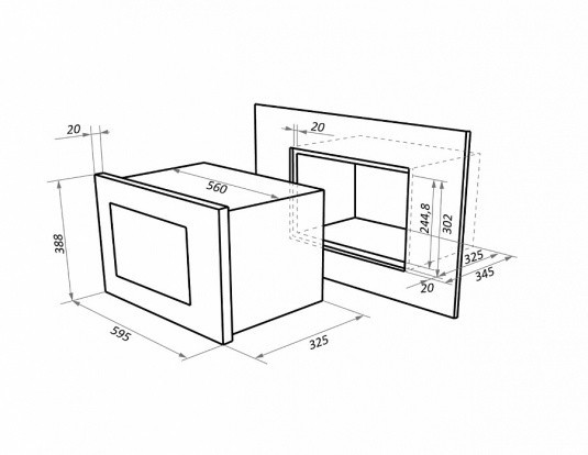 Встраиваемая микроволновая печь Maunfeld MBMO.20.1PGB Встраиваемая микроволновая печь Maunfeld MBMO.20.1PGB
