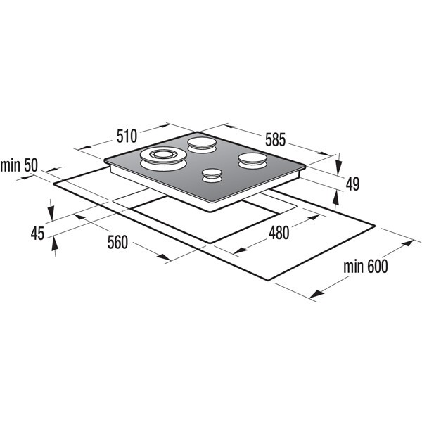 Встраиваемая газовая варочная панель Gorenje GTW 6 INB
