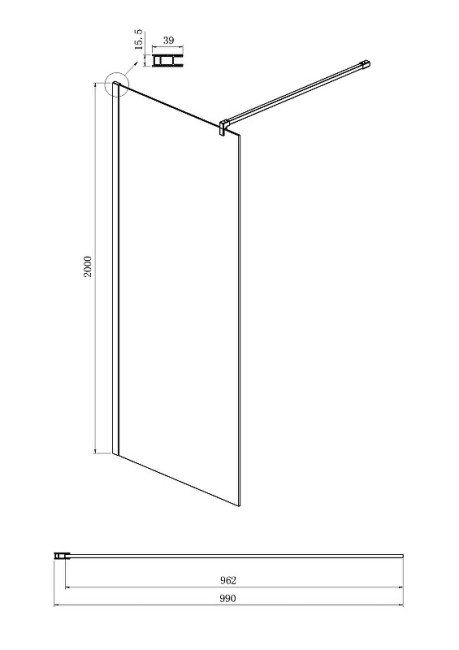 Душевая перегородка Walk-in Ambassador 15033222 Душевая перегородка Walk-in Ambassador 15033222