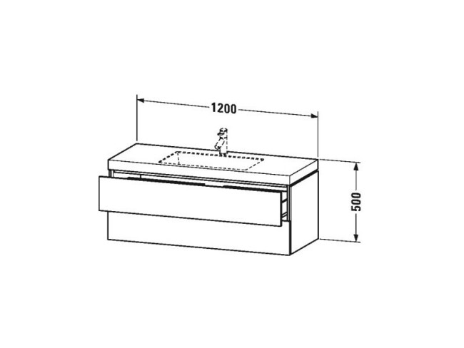 Тумба с раковиной Duravit L-CUBE (LC6929O2222) белый глянцевый