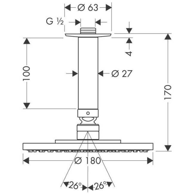 Верхний душ Hansgrohe Raindance ecosmart (27464000) Верхний душ Hansgrohe Raindance ecosmart (27464000)