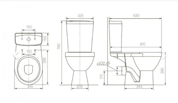 Унитаз-компакт Киров Рио черный Унитаз-компакт Киров Рио черный