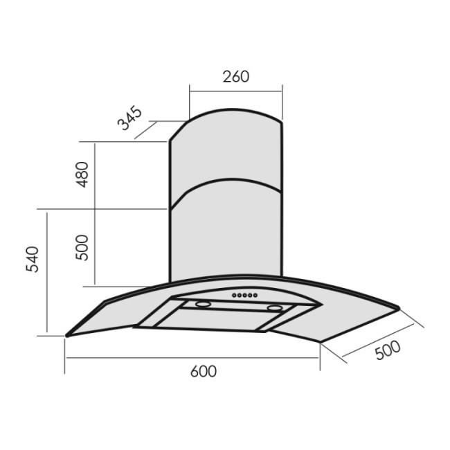 Каминная вытяжка MBS Torenia 160 Glass