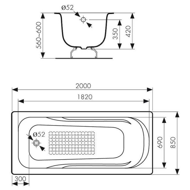 Ванна чугунная Kaiser КВ-2001