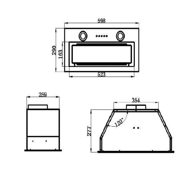 Встраиваемая вытяжка Maunfeld TRAPEZE 602M белый
